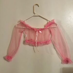 Unbranded Women’s Sheer Pink Off-Shoulder Top Size Small